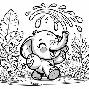 Playful Elephant Coloring Page