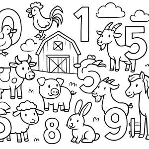 Página para Colorear de la Granja Divertida