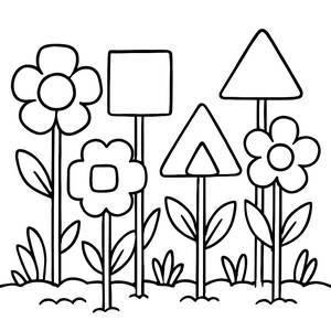 Page à Colorier Jardin Amusant avec des Formes