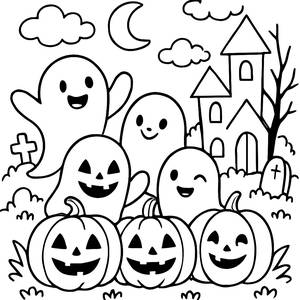 Verspielt Geister Malvorlage