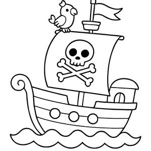 Verspielte Piratenschiff Malvorlage