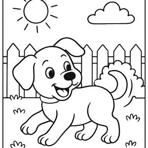 Playful Puppy Chasing Its Tail Coloring Page