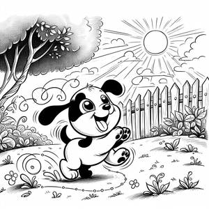 Playful Puppy Coloring Page