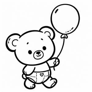 Página para Colorear de un Osito Juguetón