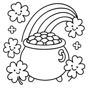 Página para Colorear de la Olla de Oro
