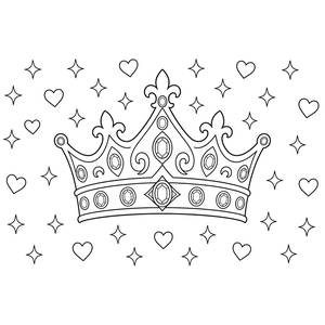 Princess Crown with Gems Coloring Page