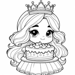 Malvorlage von Prinzessin Peach: Bunter Kuchen