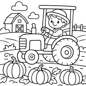 Pumpkin Patch Adventure Coloring Page