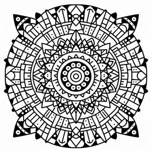 Яркая Геометрическая Мандала Раскраска