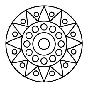 Ausmalbild: Strahlendes Mandala