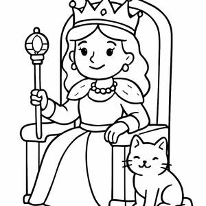 Regal Queen Coloring Page