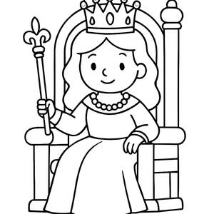 Página para Colorear de la Reina Regal