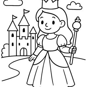 Pagina da Colorare della Regina Regale