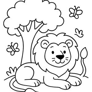 Relaxing Lion Coloring Page