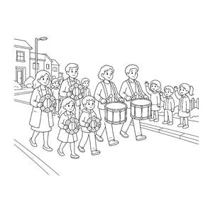 Remembrance Community Parade Coloring Page