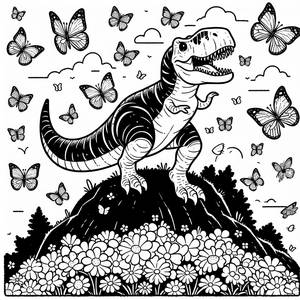 Röhrende T-Rex Malvorlage