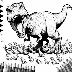 Pagina da Colorare del T-Rex Ruggente