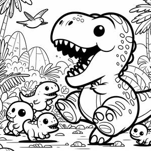 Brüllender T-Rex Malvorlage
