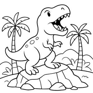 Раскраска Ревущего Ти-Рекса