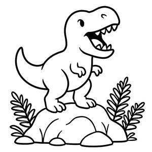 Page à Colorier de T-Rex Rugissant