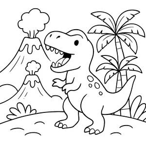 Roaring T-Rex Coloring Page