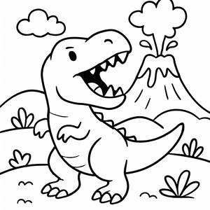 Roaring T-Rex Coloring Page