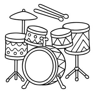 Rocken Sie mit Unserer Schlagzeug-Malvorlage!