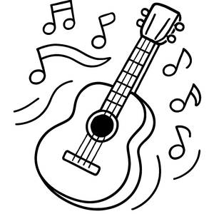 Rocke los mit unserer Gitarren-Ausmalbild!