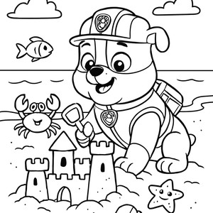 Ausmalbild: Rubble's Sandburgen-Abenteuer