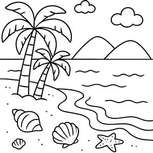 Раскраска Песчаного Пляжа