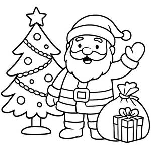 Santa Claus Waving Coloring Page