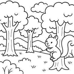 Pagina da Colorare della Foresta Serena