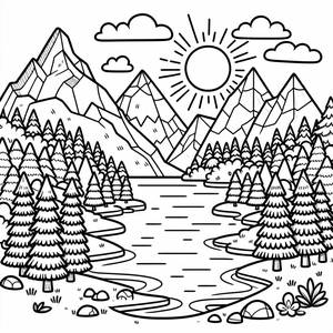 Ausmalbild des Ruhigen Sees