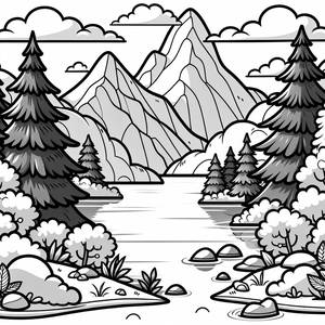 Pagina da Colorare del Lago Sereno