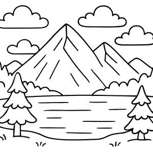 Pagina da Colorare del Lago Sereno