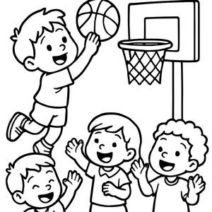 Slam Dunk Fun Coloring Page