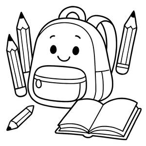 Раскраска Улыбающегося Рюкзака
