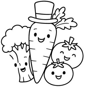Smiling Carrot Coloring Page