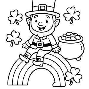 Smiling Leprechaun Coloring Page