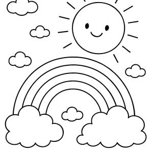 Pagina da Colorare del Sole Sorridente