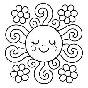 Smiling Sun Coloring Page