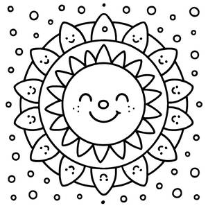 Smiling Sun Coloring Page