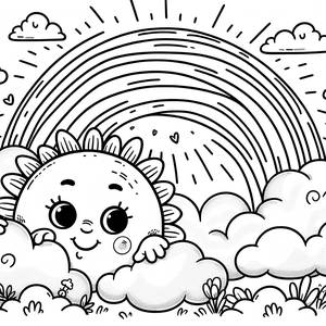 Smiling Sun Coloring Page