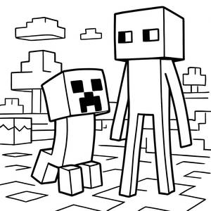 Página para Colorir do Creeper Furtivo