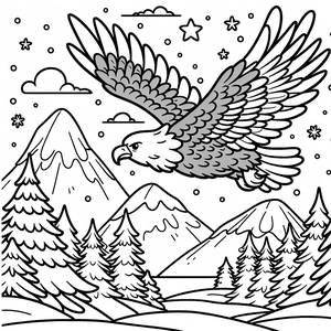 Page à Colorier de l'Aigle en Plein Vol