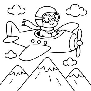 Soaring High: Airplane Coloring Page