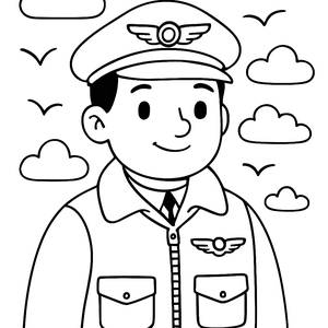 Malvorlage: Pilot im Himmel