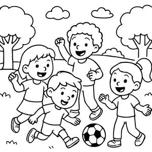 Soccer Fun Coloring Page