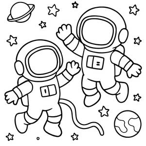 Spacewalk Adventure Coloring Page