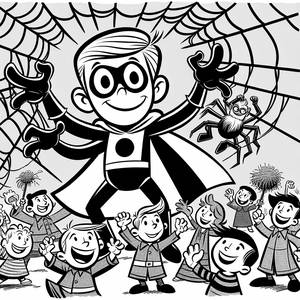 Раскраска Человека-Паука: Ловля Злодея с Помощью Паутинки!